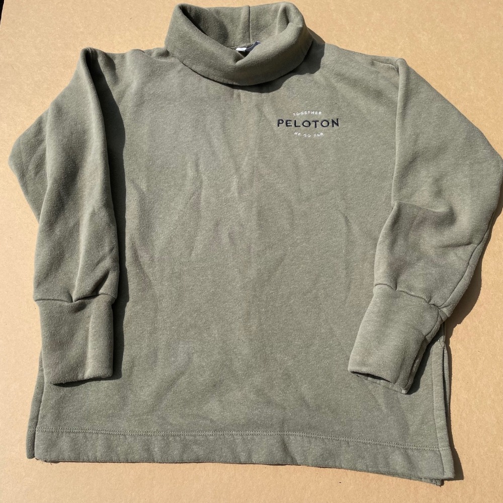 Peloton Turtleneck Sweatshirt Mens S Green Pre-owned Good Embroidered Fleece